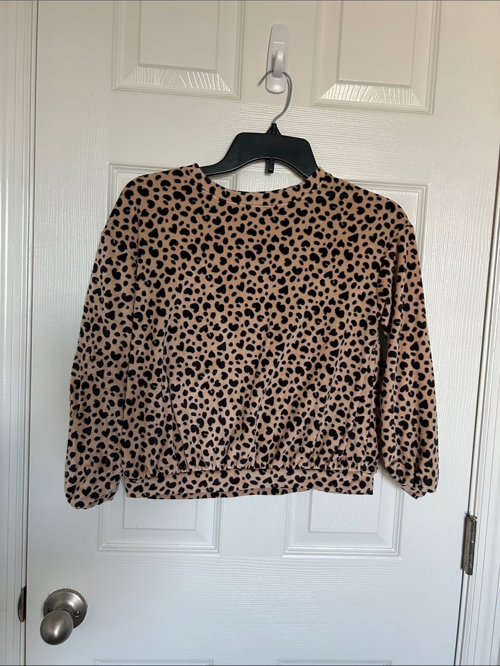 Cat & Jack Leopard Print Fleece Top - Tan and Black